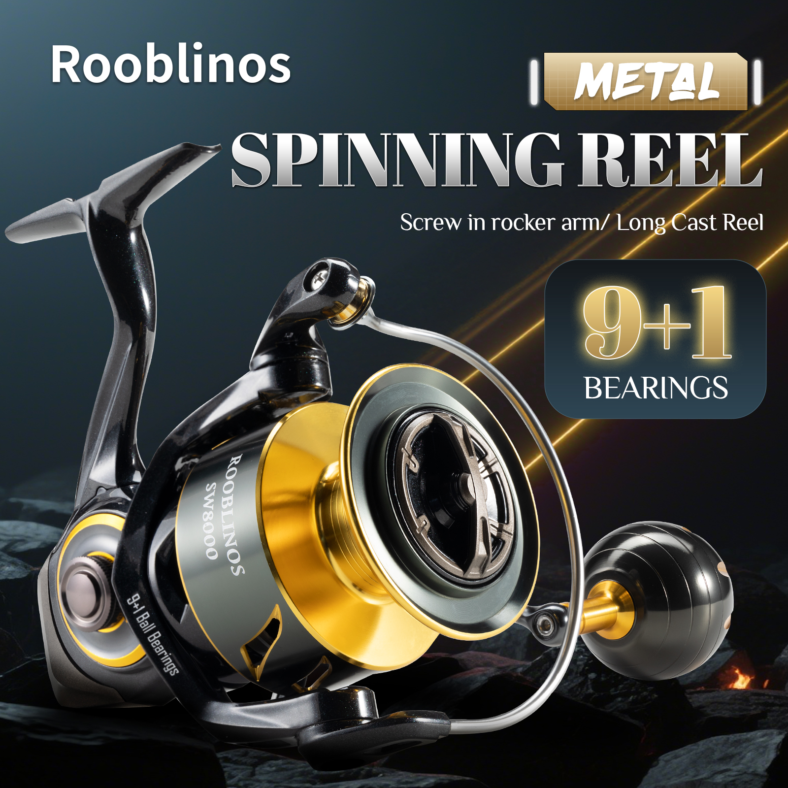 Surf Reel - ROOBLINOS SW Spinning Fishing Reel 5.2:1